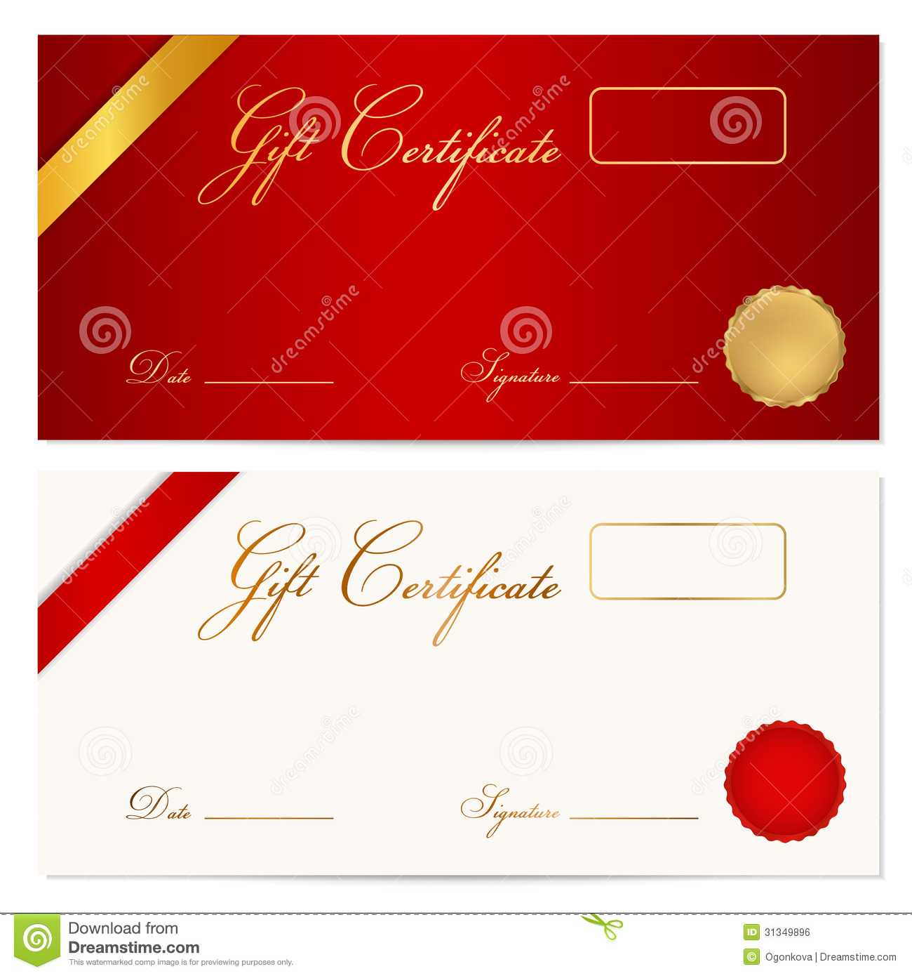 Gift Certificate (Voucher) Template. Wax Seal Stock Vector With Graduation Gift Certificate Template Free