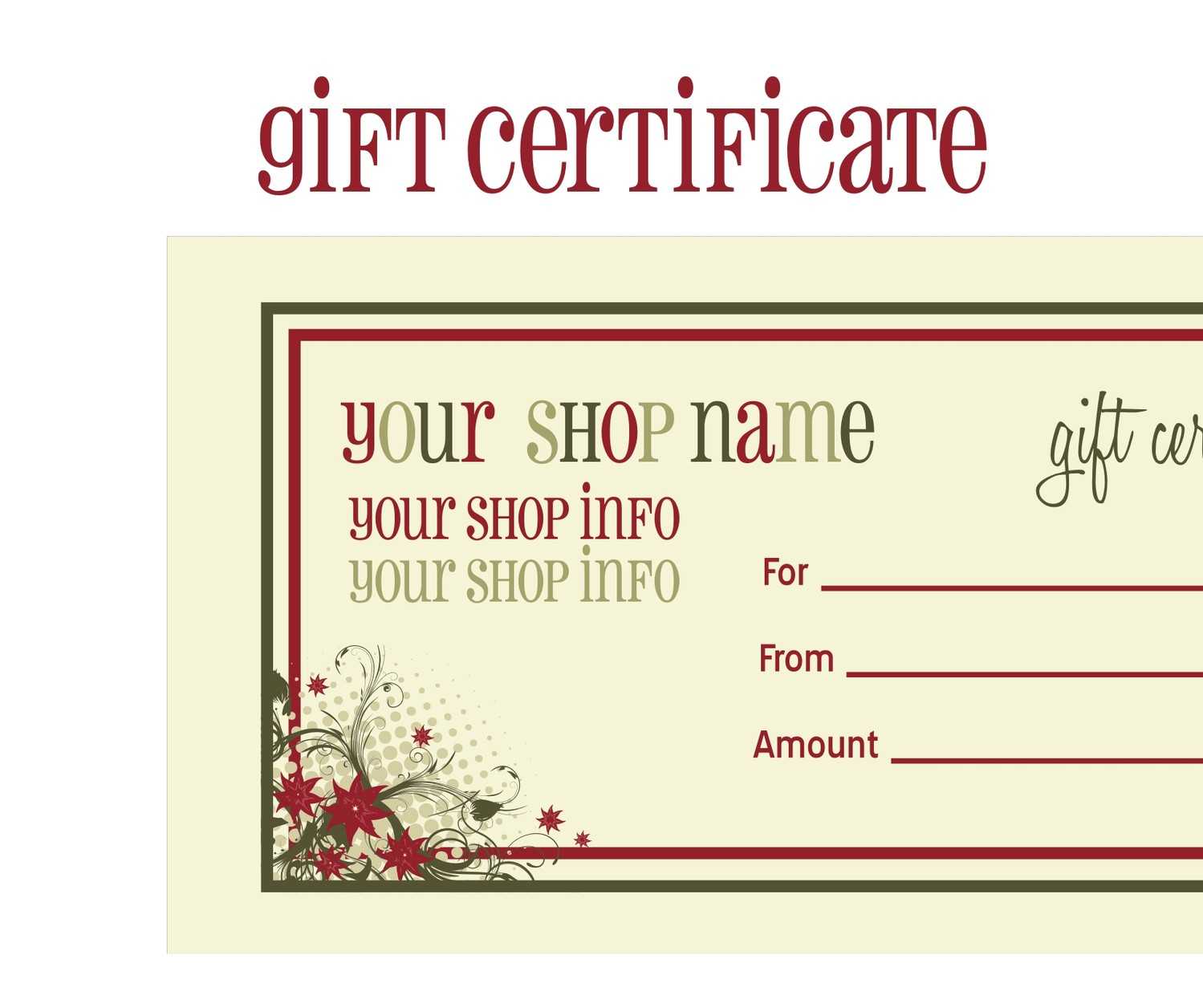 Gift Certificates For Christmas Doc 585430 Christmas Gift For Printable Gift Certificates Templates Free