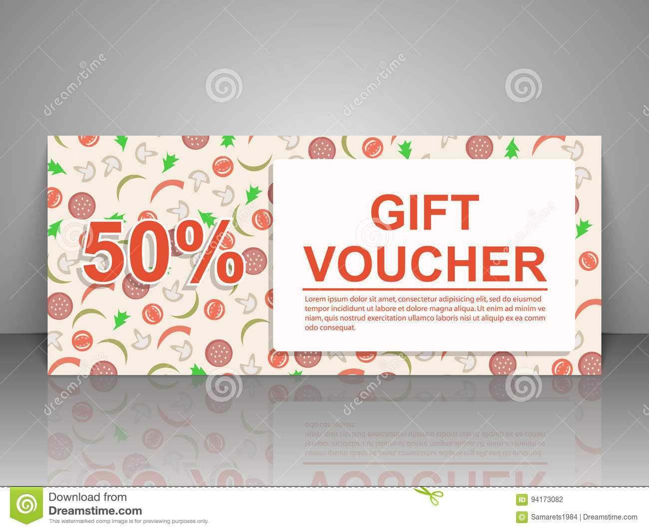 Gift Voucher Template. Pizza Flyer. Stock Vector In Pizza Gift Certificate Template