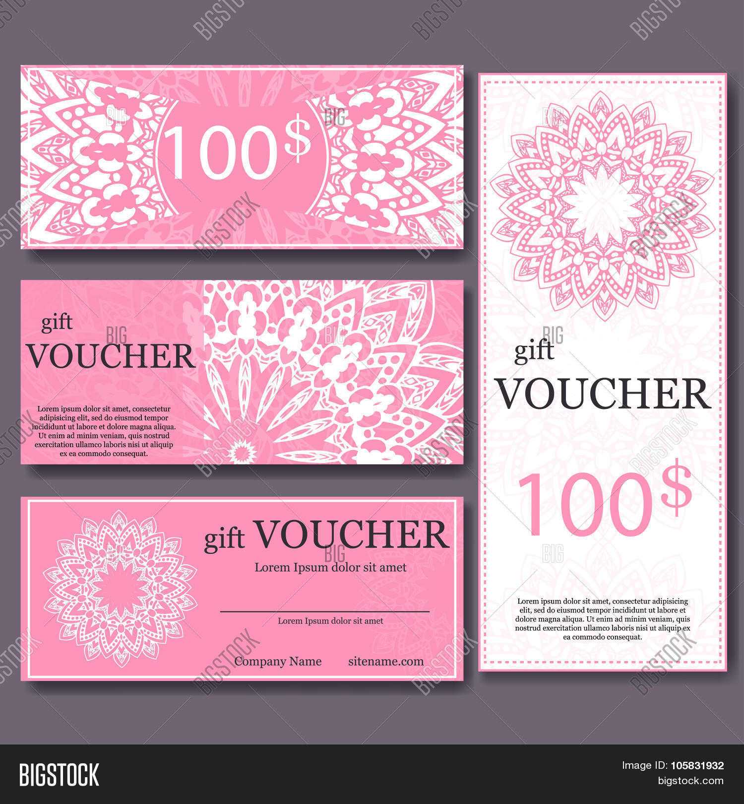 Gift Voucher Template Vector & Photo (Free Trial) | Bigstock Inside Magazine Subscription Gift Certificate Template