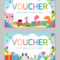 Gift Voucher Template With Colorful Pattern,cute Gift Voucher.. With Kids Gift Certificate Template