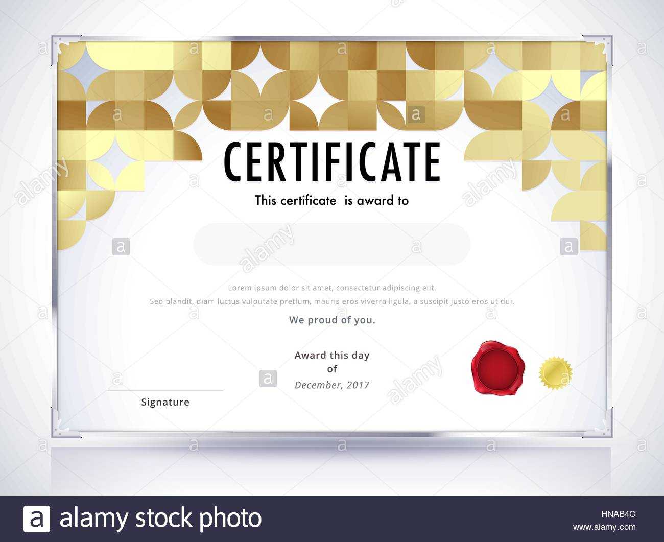 Golden Certificate Template Design. Luxury Certificate For Design A Certificate Template