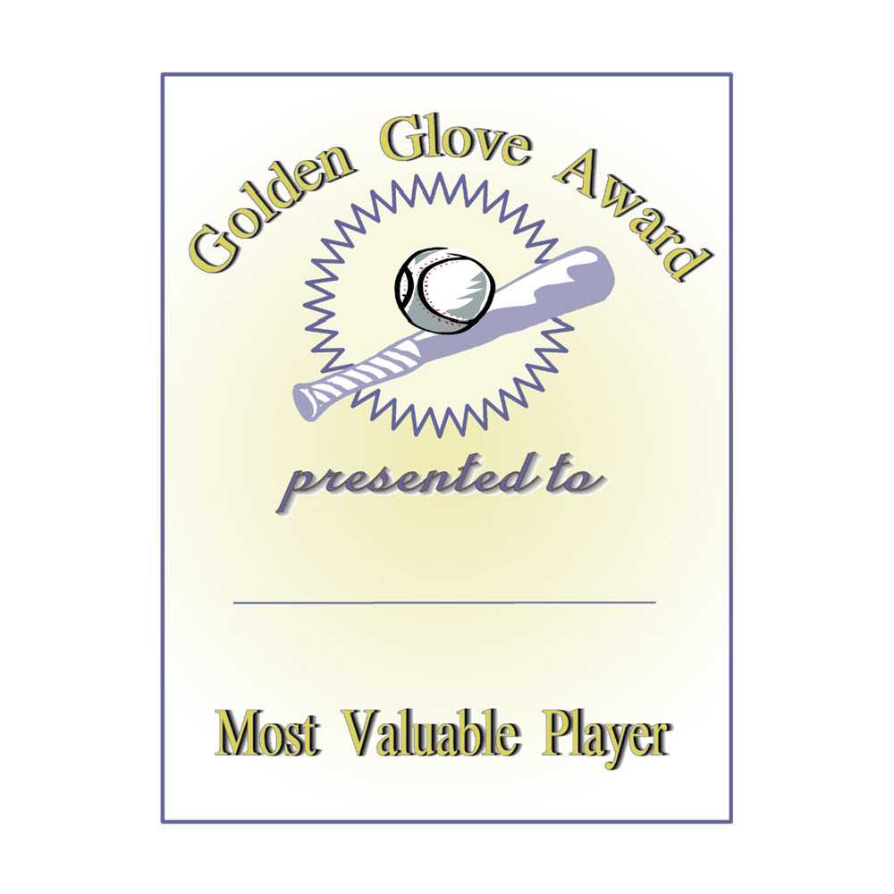 Golden Glove Award Certificate Throughout Softball Certificate Templates