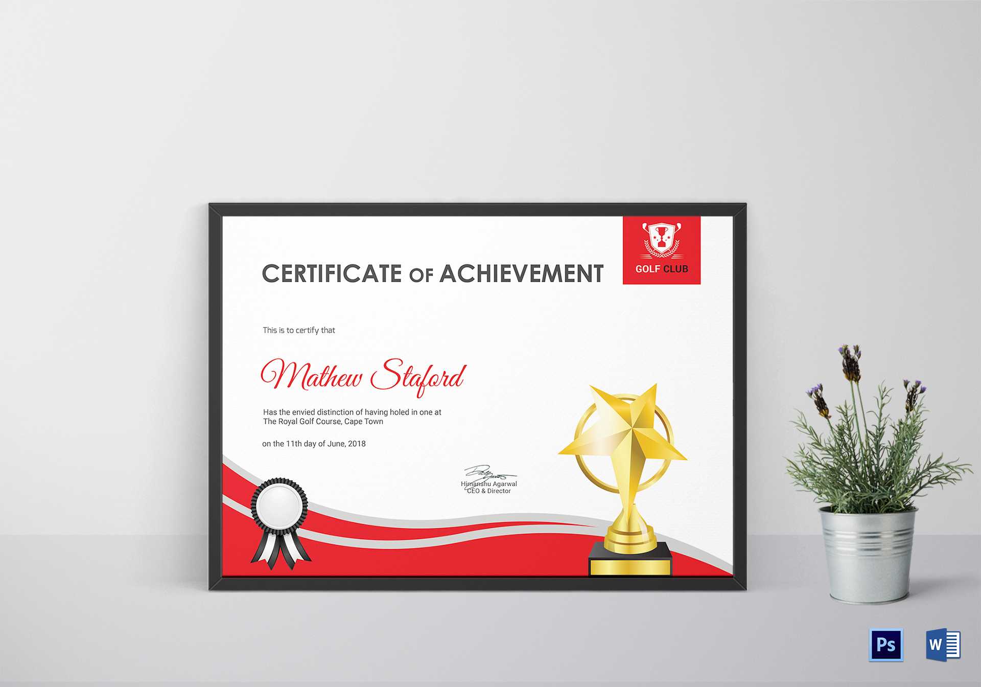 Golf Achievement Certificate Template With Golf Certificate Templates For Word