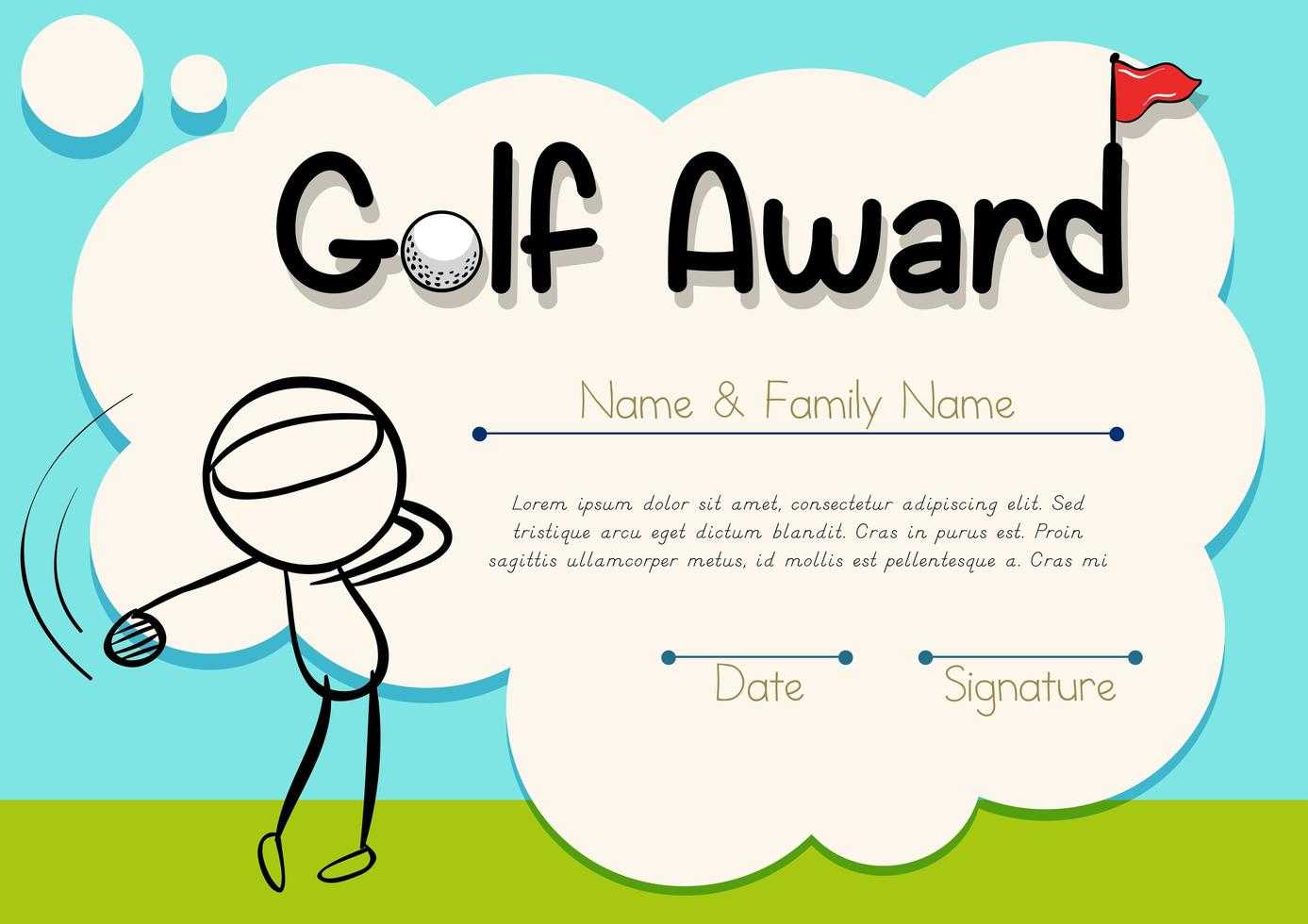 Golf Cartoon Certificate Template – Download Free Vectors In Golf Certificate Templates For Word