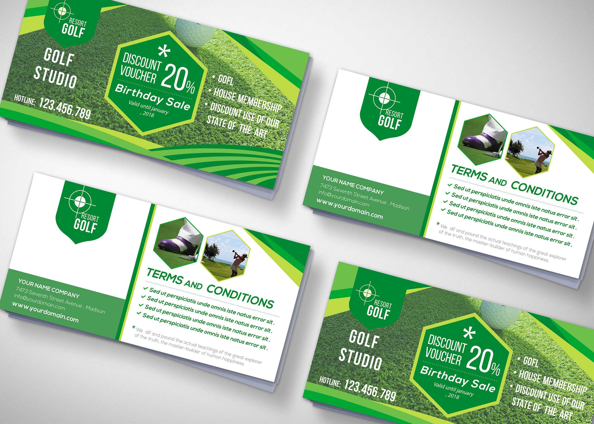 Golf Tournament Gift Voucher Design Template – 99Effects Regarding Golf Gift Certificate Template