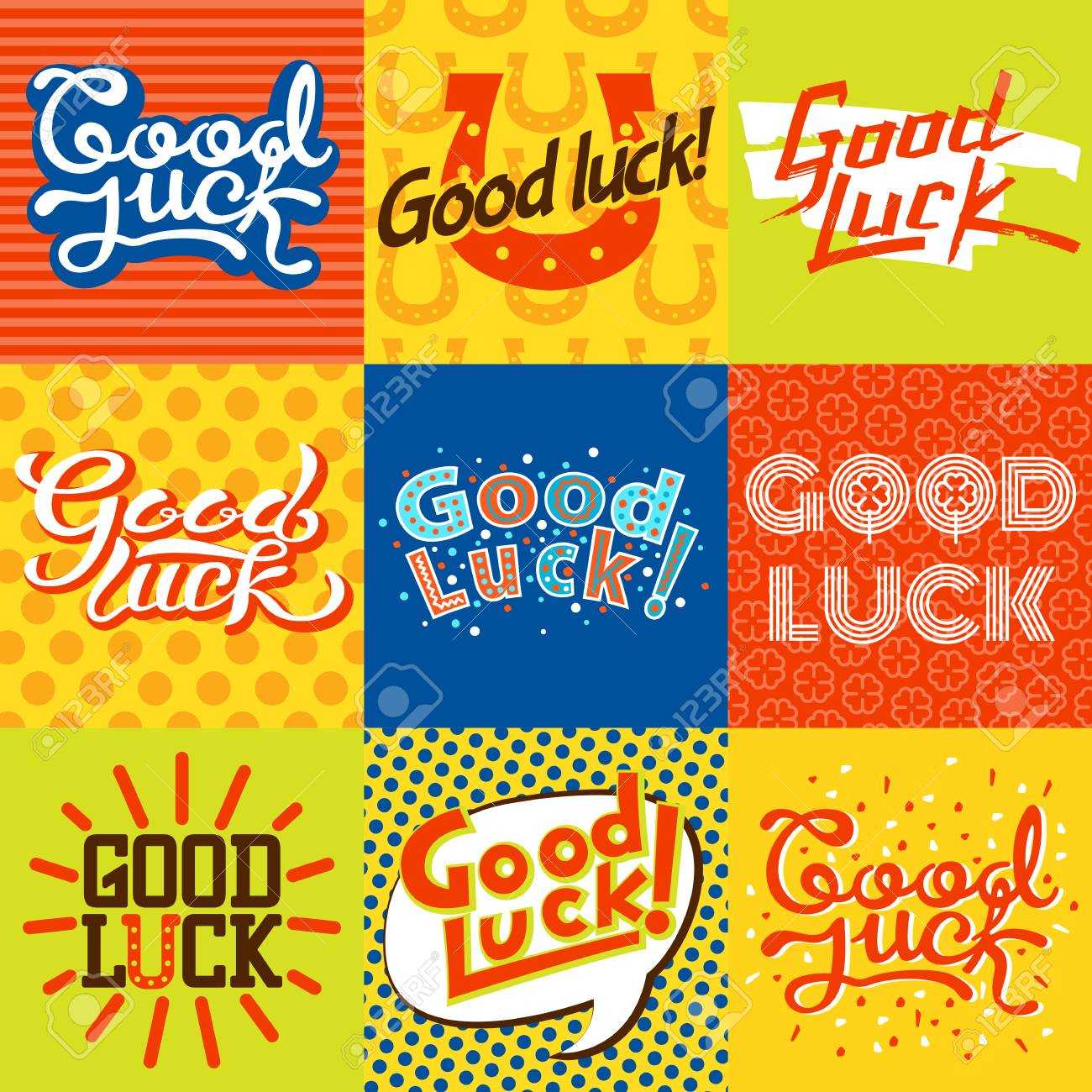 Good Luck Text Farewell Card. Vector Lettering With Lucky Phrase.. Pertaining To Farewell Card Template Word