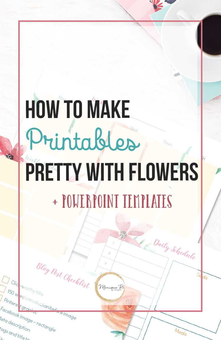 Gorgeous Floral Blog Planner And The Powerpoint Templates With Pretty Powerpoint Templates