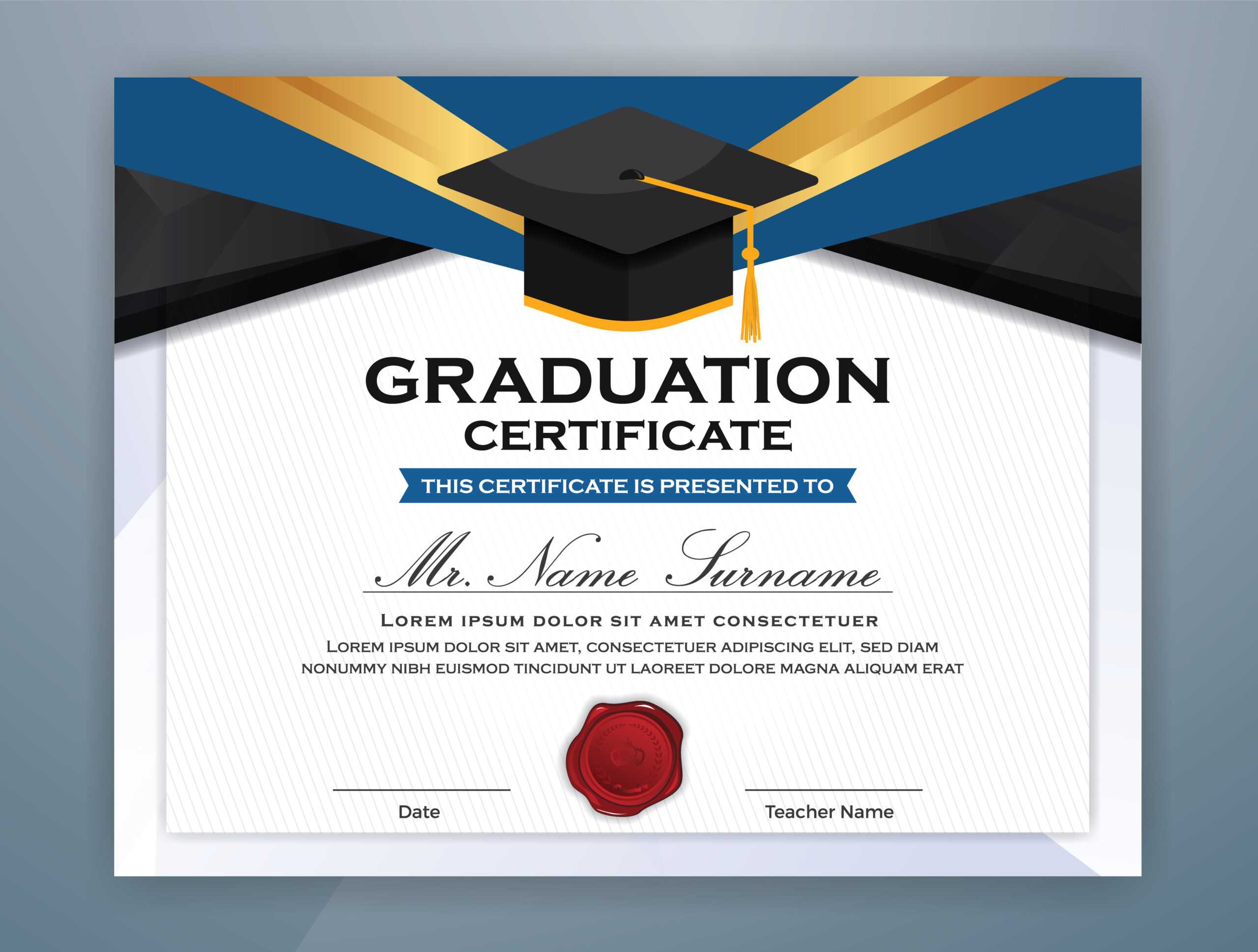 Graduation Certificate Free Vector Art – (4,527 Free Downloads) Throughout College Graduation Certificate Template