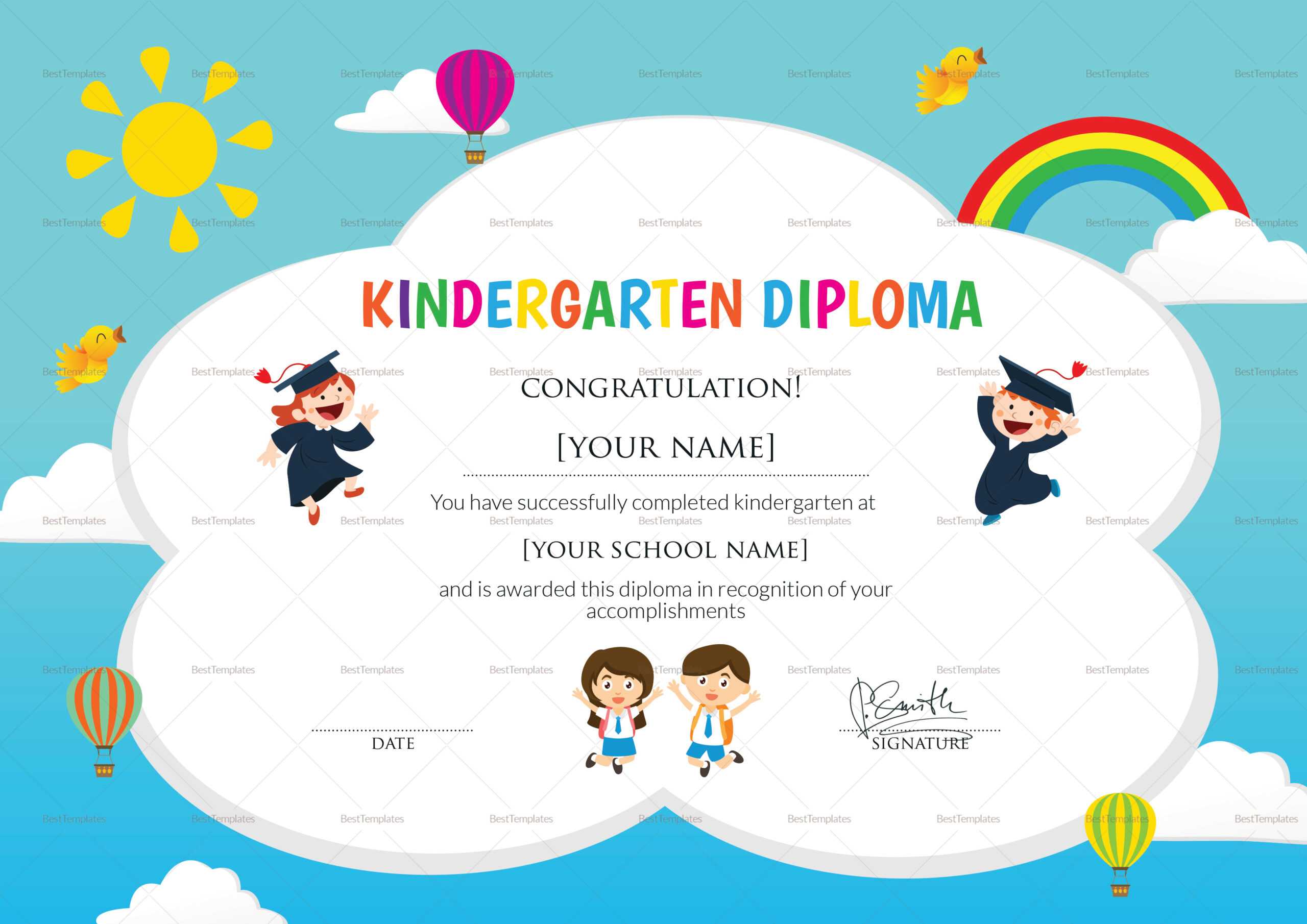 Graduation Certificates For Kindergarten – Calep.midnightpig.co With Regard To Preschool Graduation Certificate Template Free