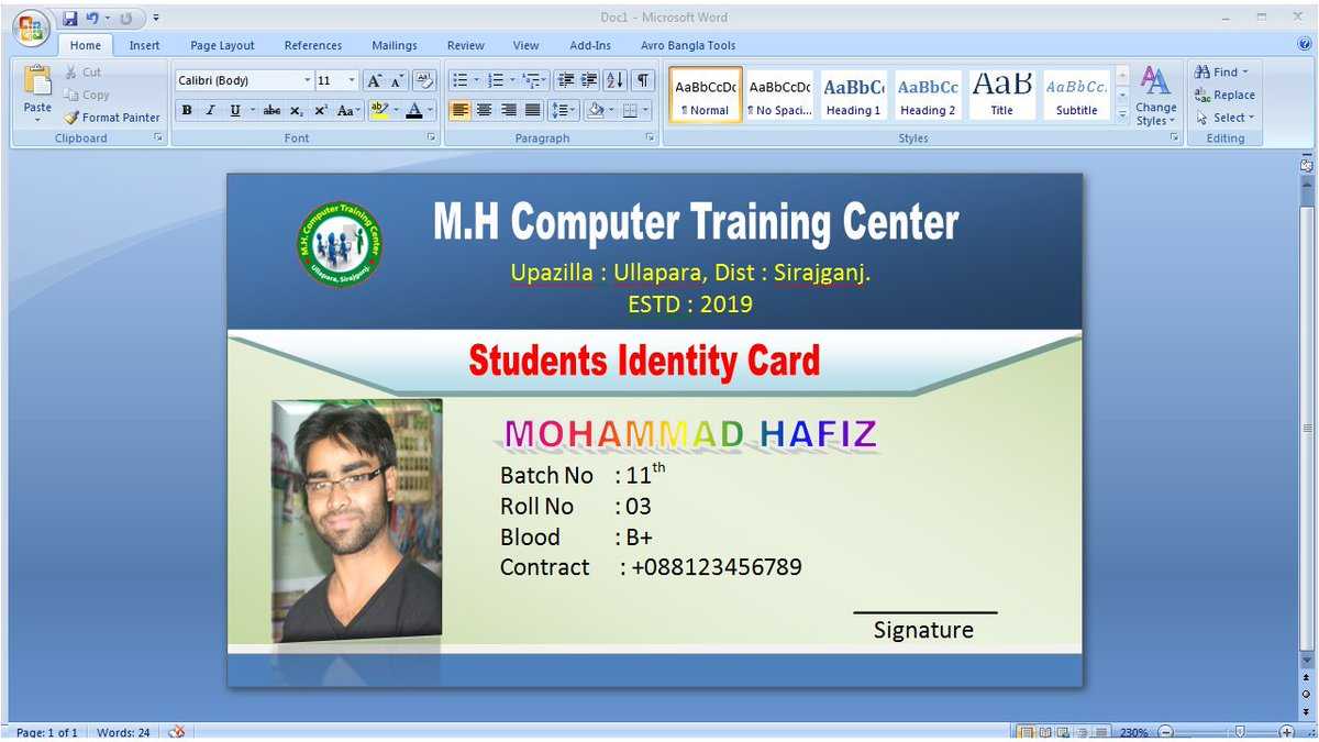 Graphic Tutorial On Twitter: "#idcarddesign #identitycard With Id Card Template For Microsoft Word