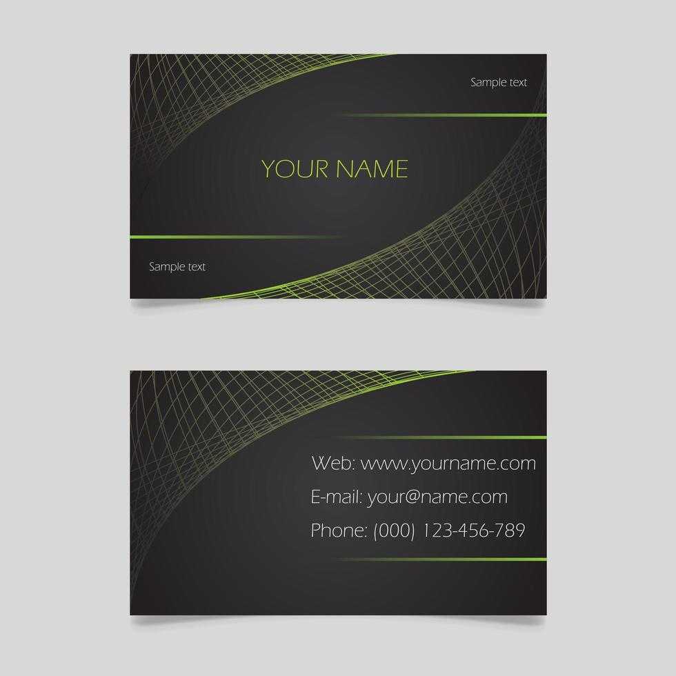 Green And Yellow Mesh Waves Business Card Template In Download Visiting Card Templates