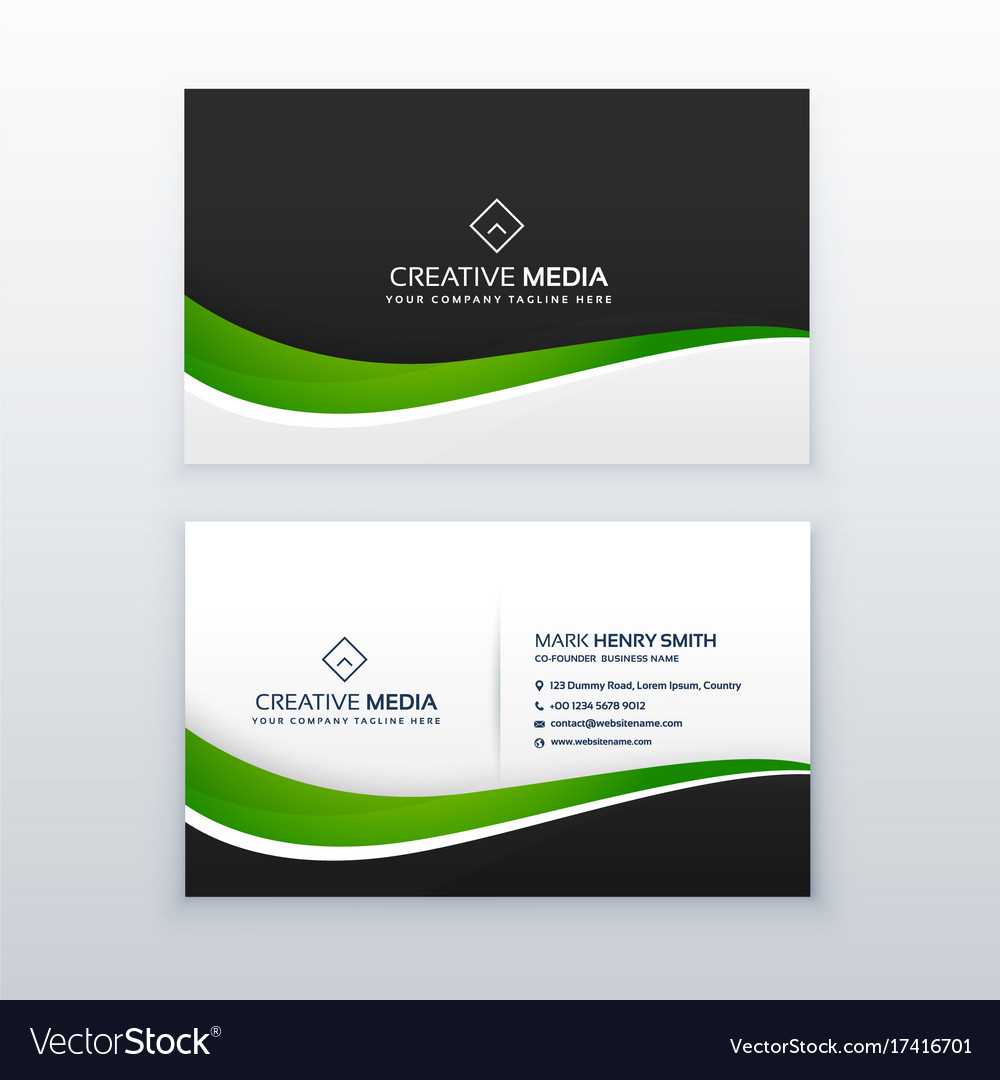 Green Business Card Professional Design Template In Professional Name Card Template