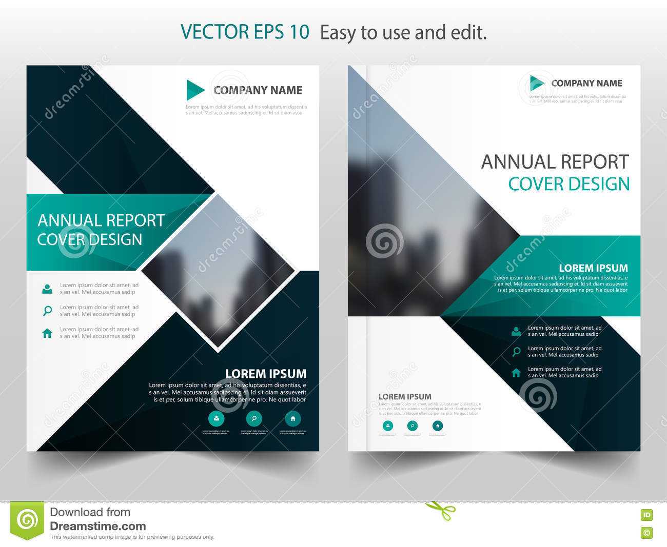 Green Square Abstract Annual Report Brochure Design Template Intended For E Brochure Design Templates