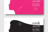 Hair Salon Business Card Templates With Beautiful Woman Face Sil within Hair Salon Business Card Template