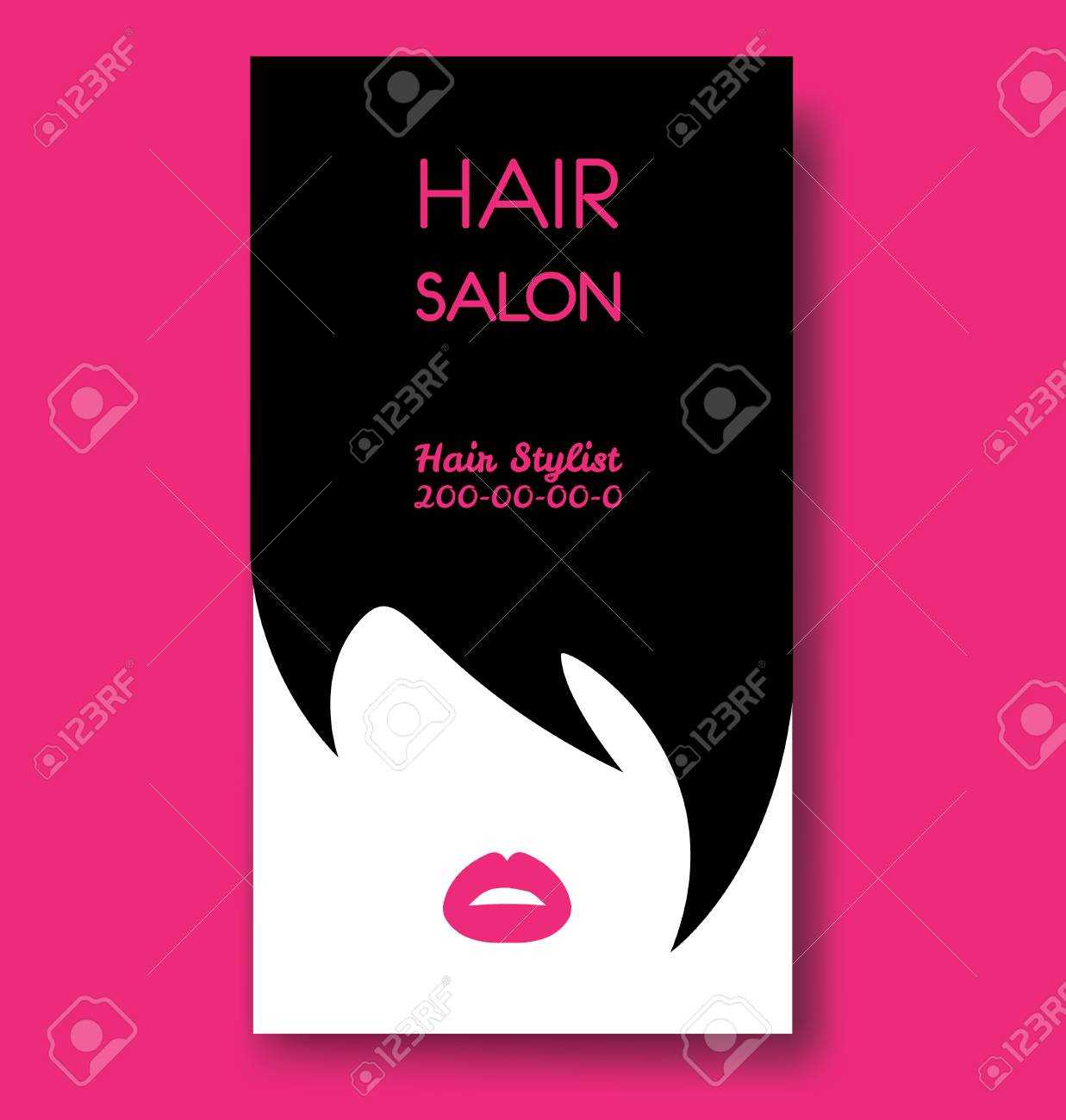 Hair Salon Business Card Templates With Black Hair And Beautiful For Hair Salon Business Card Template