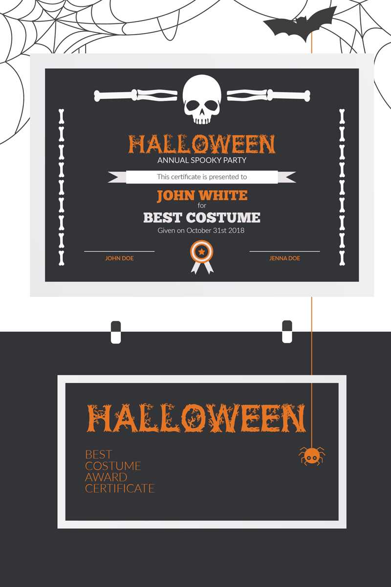 Halloween Best Costume Award №73973 For Halloween Certificate Template