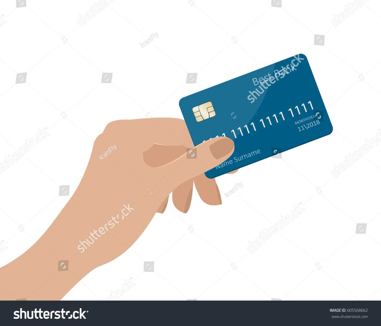 Hand Holding Credit Card Vector Illustration | Business Inside Credit Card Templates For Sale