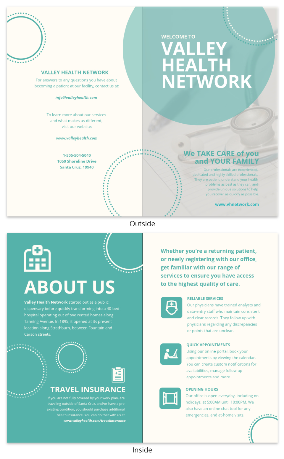 Health Network Informational Pamphlet Template Pertaining To Open Office Brochure Template