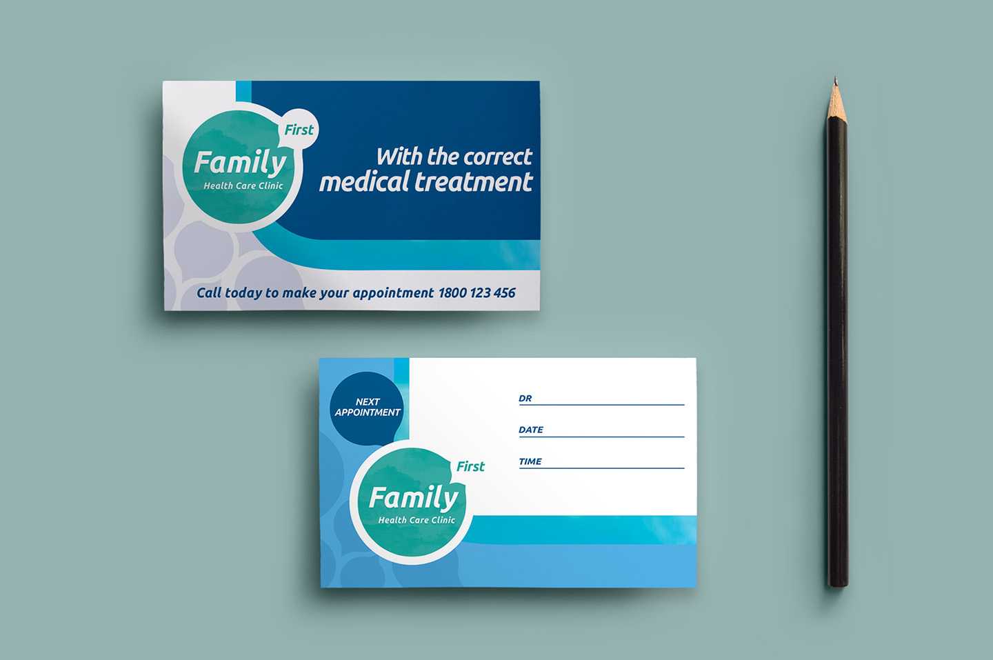 Healthcare Clinic Appointment Card Template In Psd, Ai Throughout Dentist Appointment Card Template