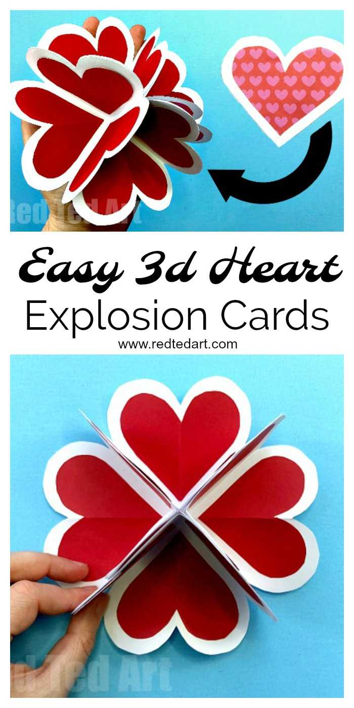 Heart Pop Up Valentine Card – Red Ted Art Inside Heart Pop Up Card Template Free