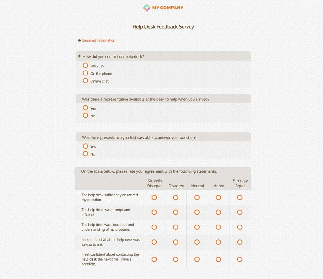 Help Desk Feedback Survey Template [13 Questions] | Sogosurvey With Regard To Survey Card Template