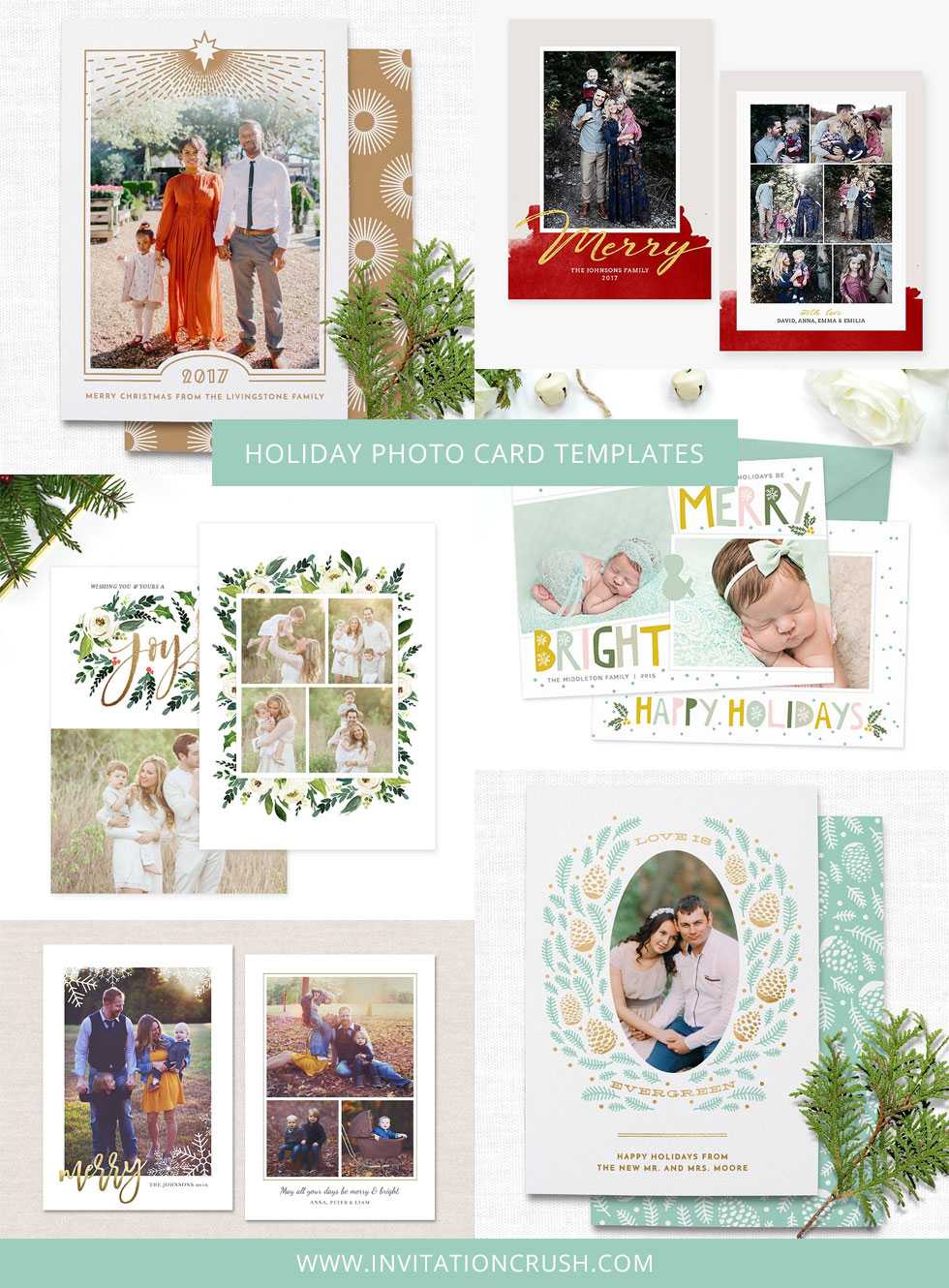 Holiday & Christmas Photo Card Templates For Photographers For Holiday Card Templates For Photographers