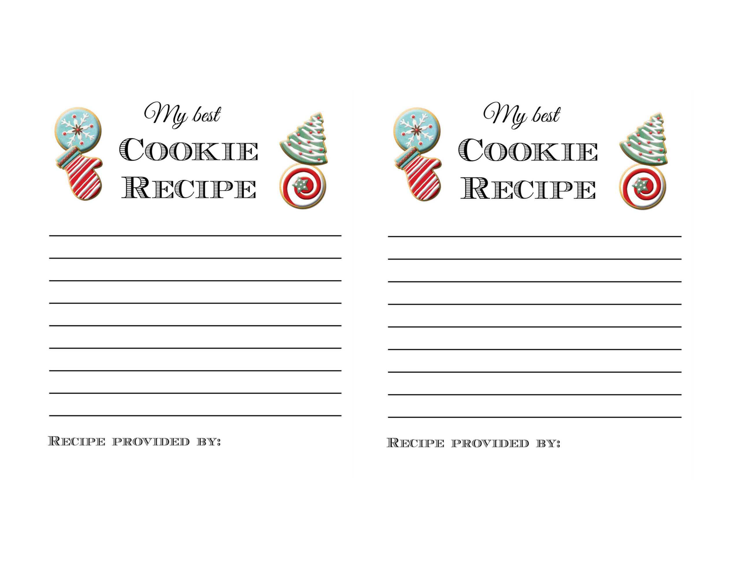 Holiday Cookie Exchange Party Printables And Ideas Tips Throughout Cookie Exchange Recipe Card Template