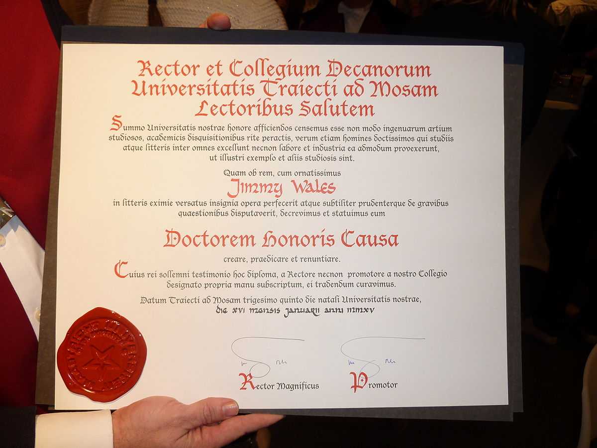 Honorary Degree – Wikipedia Intended For Doctorate Certificate Template