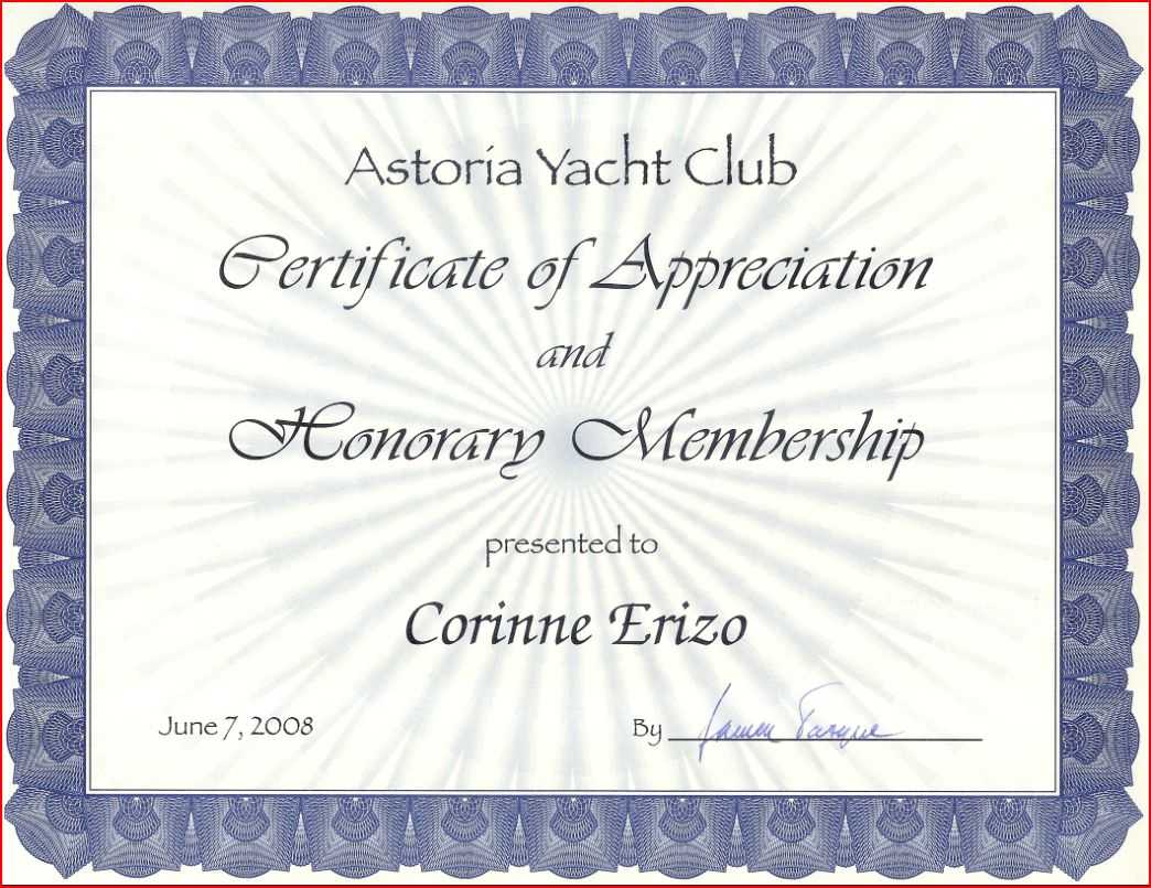 Honorary Membership Certificate Template ] – Honorary Throughout Life Membership Certificate Templates