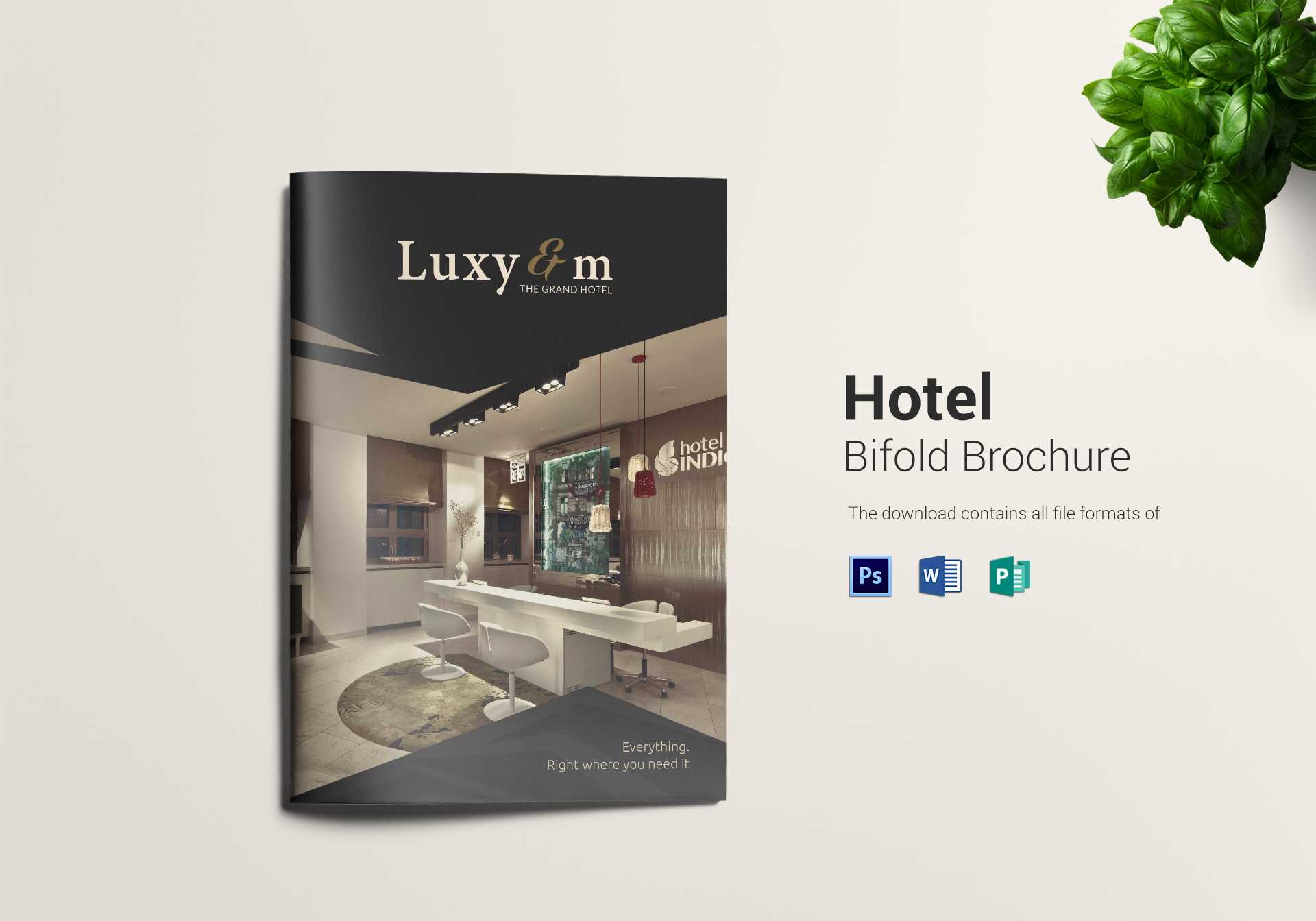 Hotel And Motel Bi Fold Brochure Template Inside Hotel Brochure Design Templates