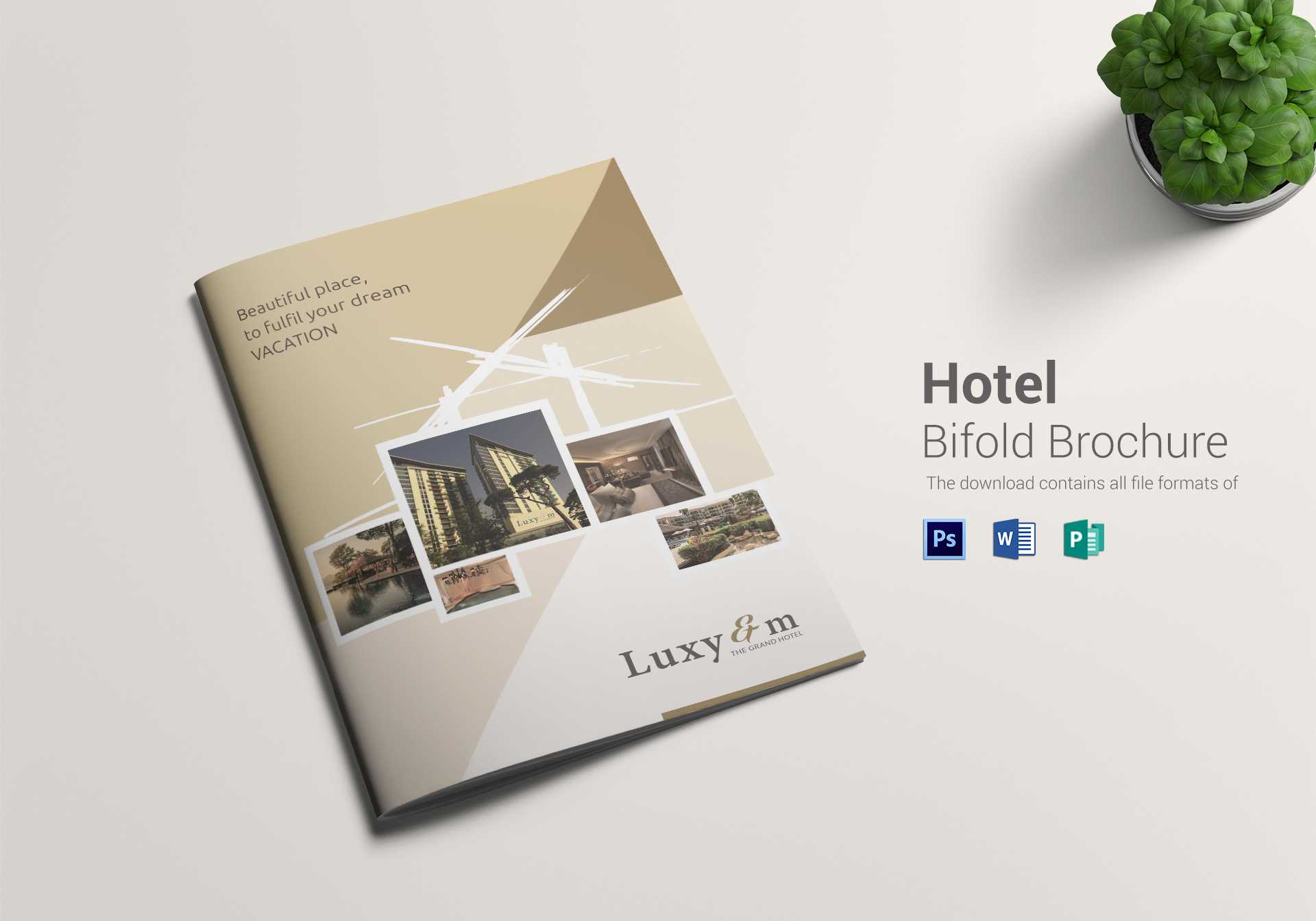 Hotel Bi Fold Brochure Template In Hotel Brochure Design Templates