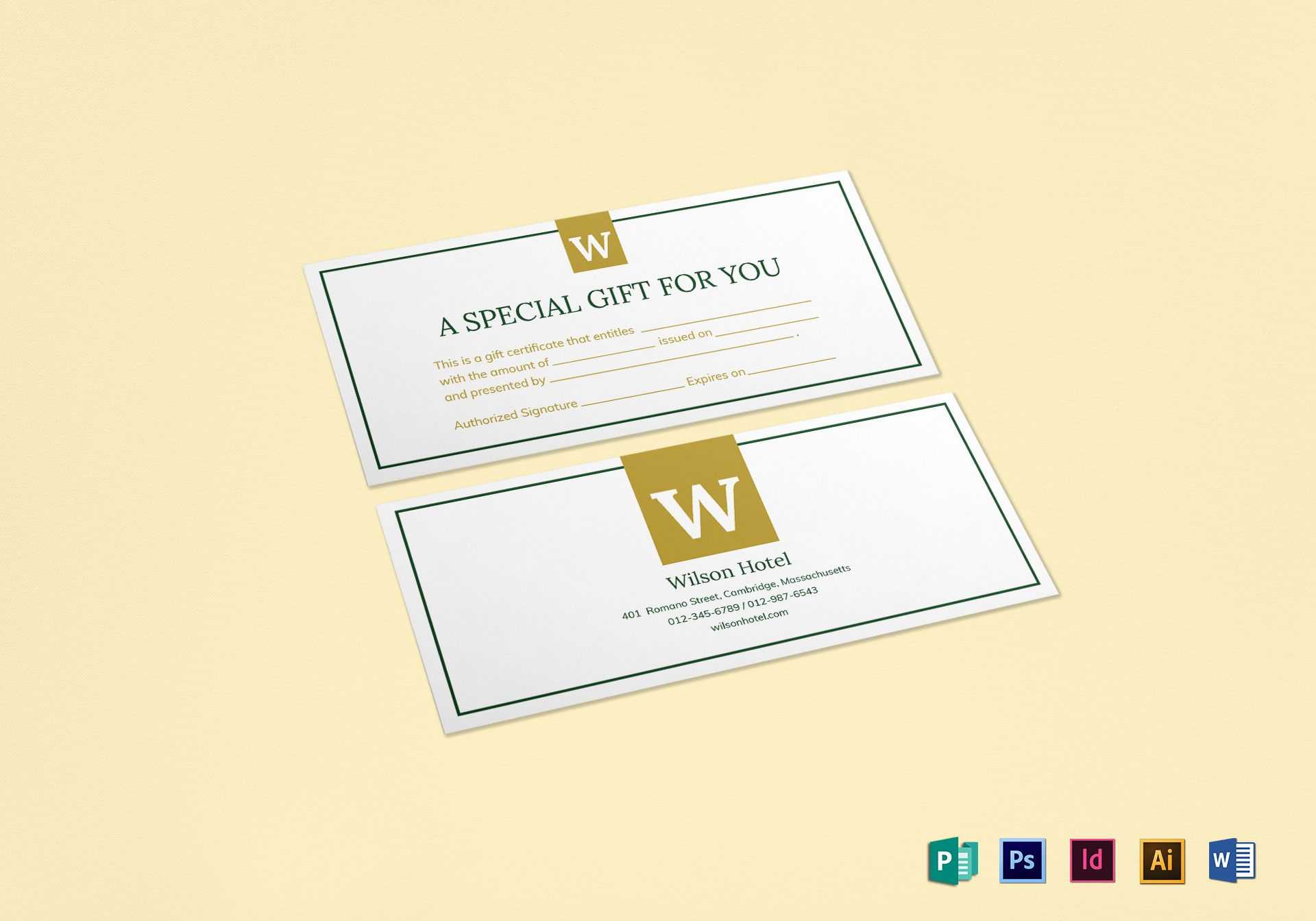 Hotel Gift Certificate Template – Calep.midnightpig.co Throughout This Certificate Entitles The Bearer Template