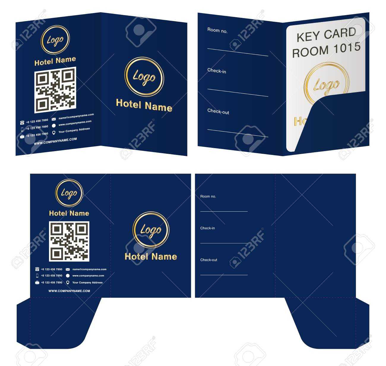 Hotel Key Card Holder Folder Package Template Design. In Hotel Key Card Template