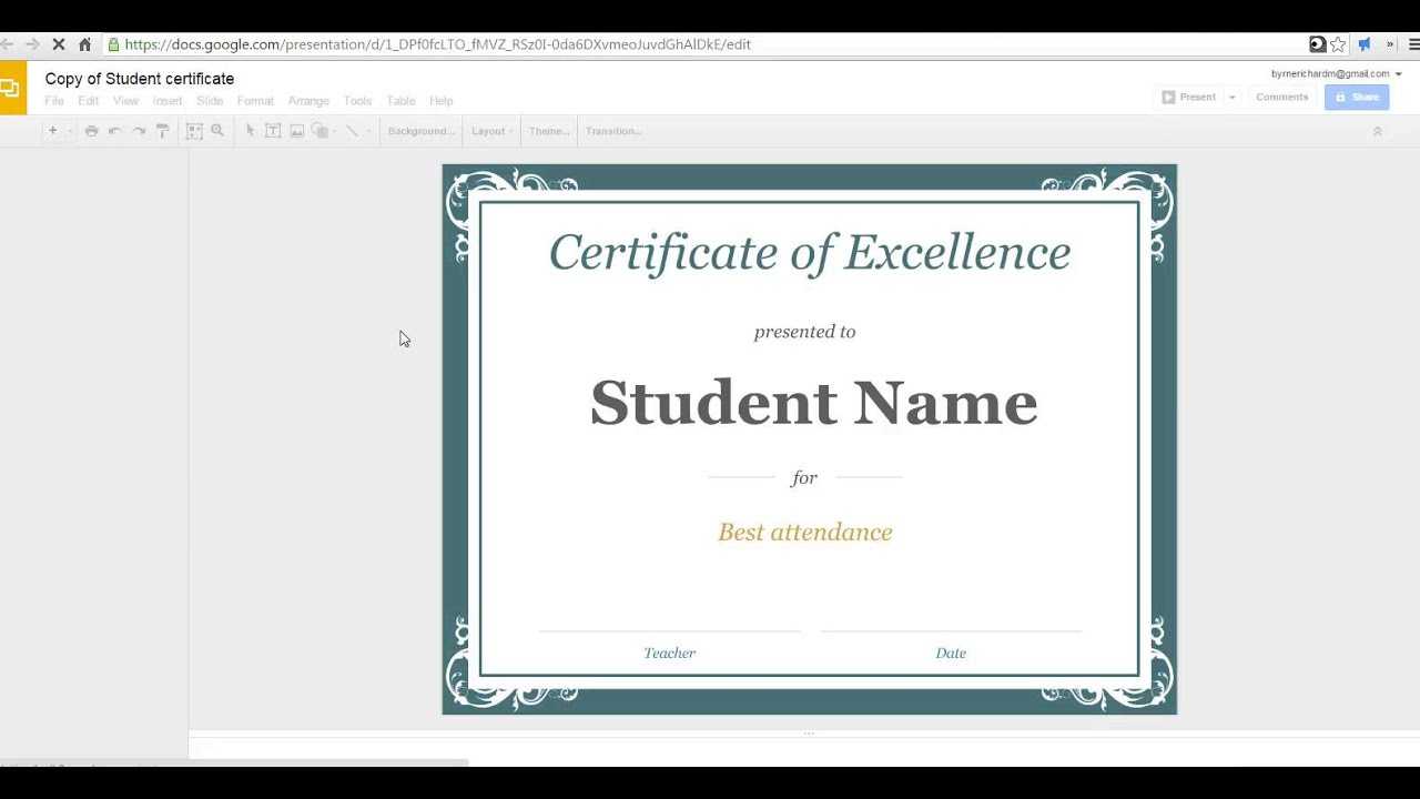 How To Create A Certificate In Google Slides For Choir Certificate Template