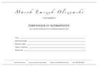 How To Create A Certificate Of Authenticity For Your Photography throughout Photography Certificate Of Authenticity Template