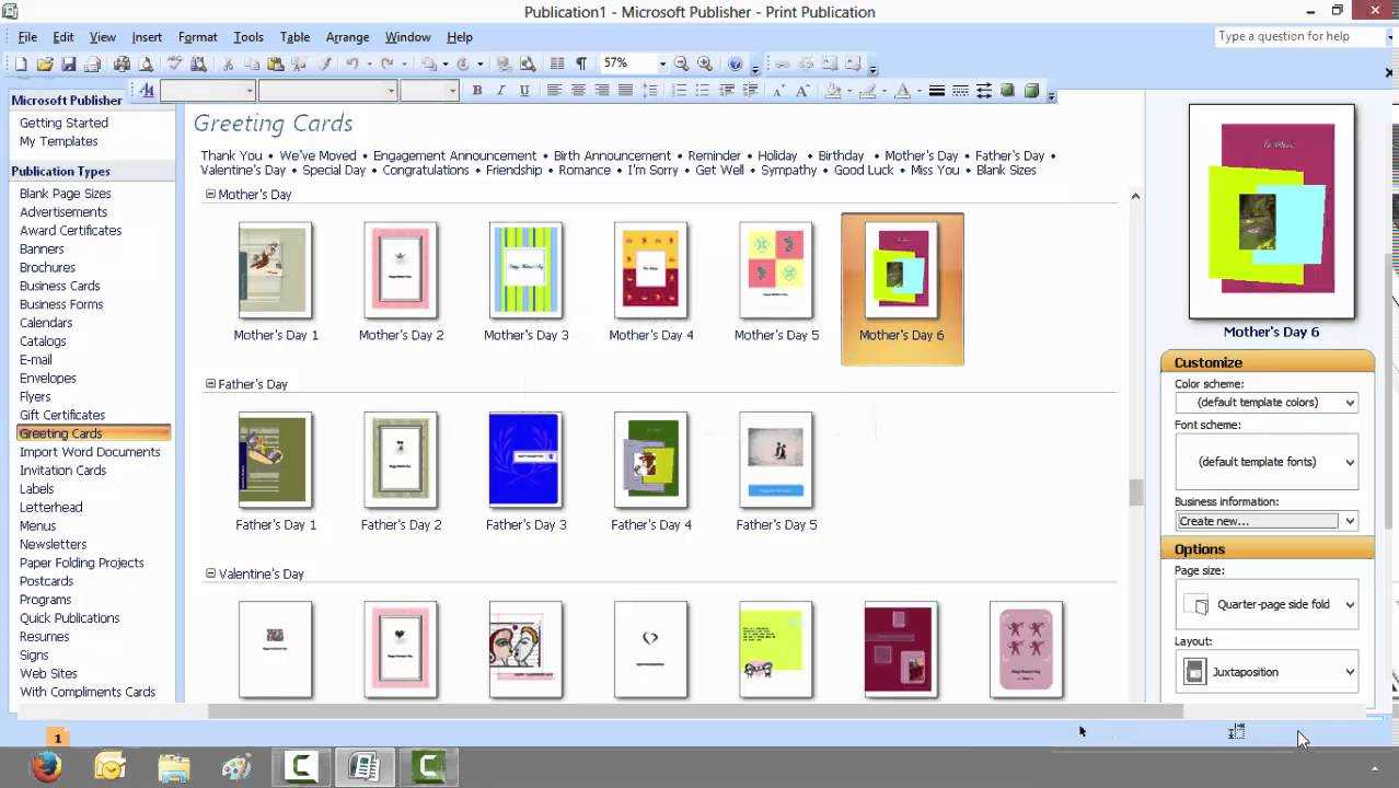 How To Create A Greeting Card With Microsoft Publisher For Half Fold Greeting Card Template Word