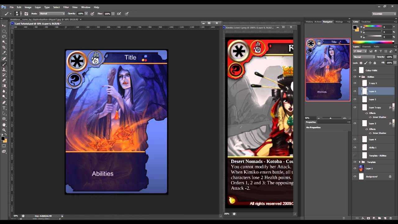 How To Create Trading Cards In Photoshop Regarding Card Game Template Maker