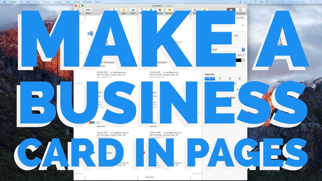 How To Make A Business Card In Pages For Mac (2016) Throughout Business Card Template Pages Mac