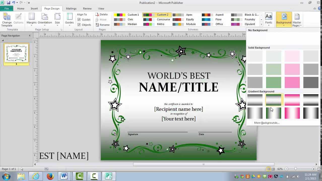 How To Make An Awards Certificate In Publisher With Regard To Award Certificate Templates Word 2007