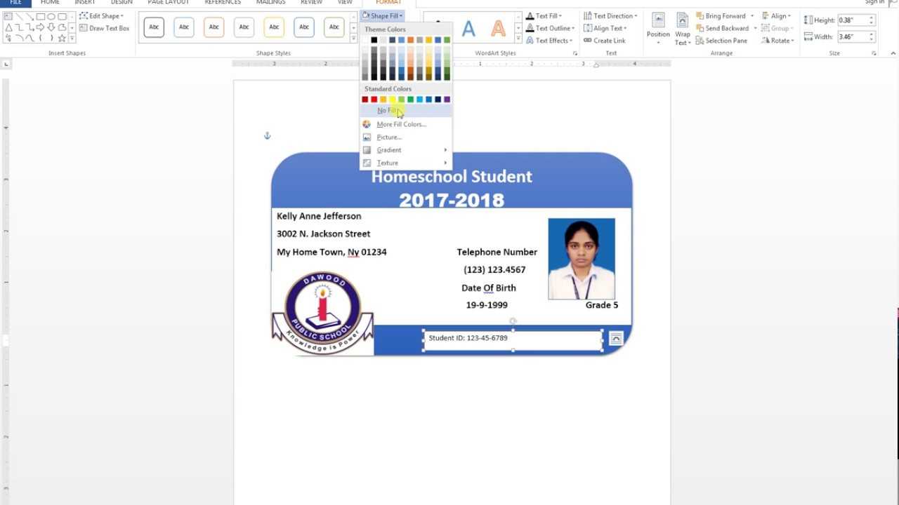 How To Make Id Card Design In Ms Word Urdu Tutorial Inside Id Card Template For Microsoft Word