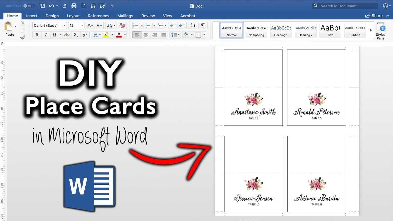 How To Make Place Cards In Microsoft Word | Diy Table Cards With Template Pertaining To Microsoft Word Place Card Template