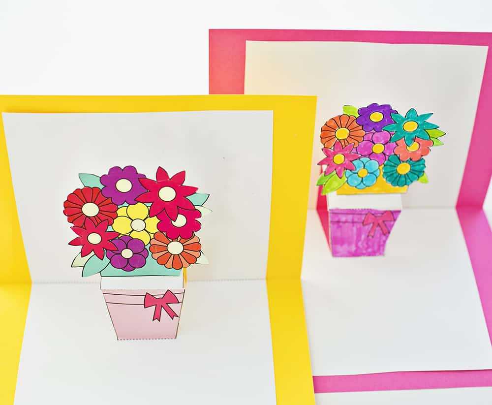 How To Make Pop Up Flower Cards With Free Printables Pertaining To Free Printable Pop Up Card Templates