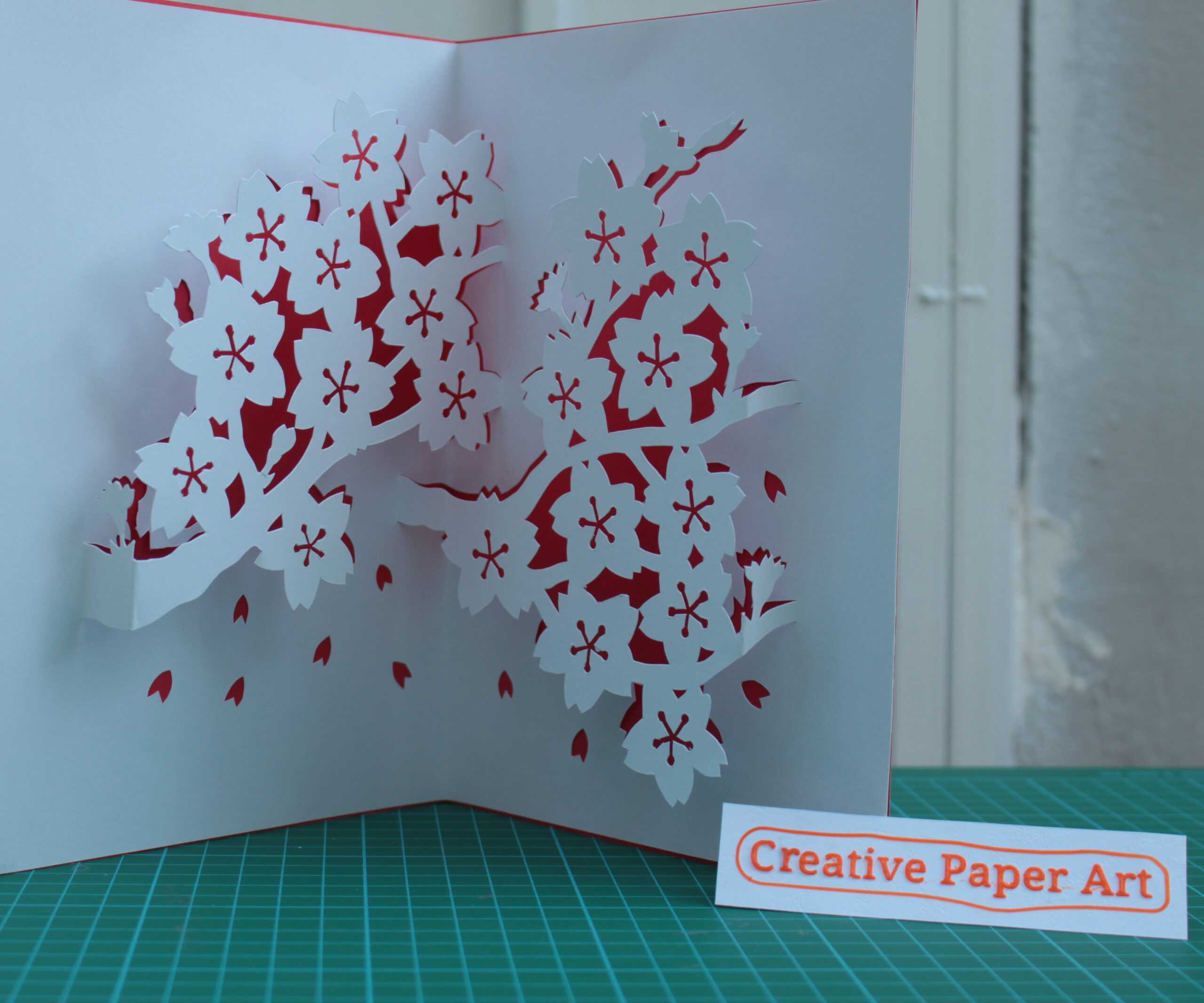 How To Make Popup Cards Cherry Blossom : 5 Steps (With With Pop Up Tree Card Template