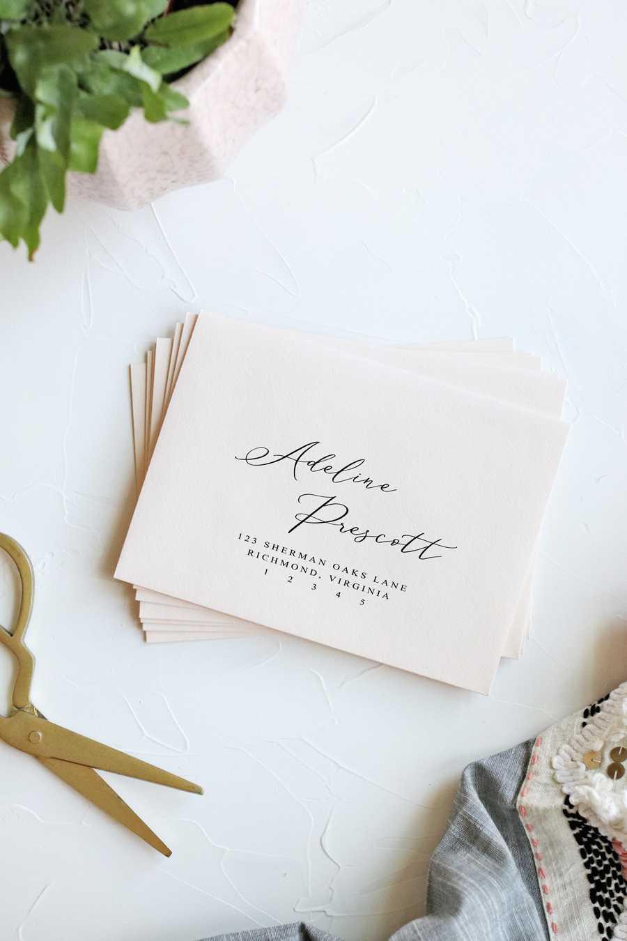 How To Print Envelopes The Easy Way | Pipkin Paper Company Regarding Paper Source Templates Place Cards