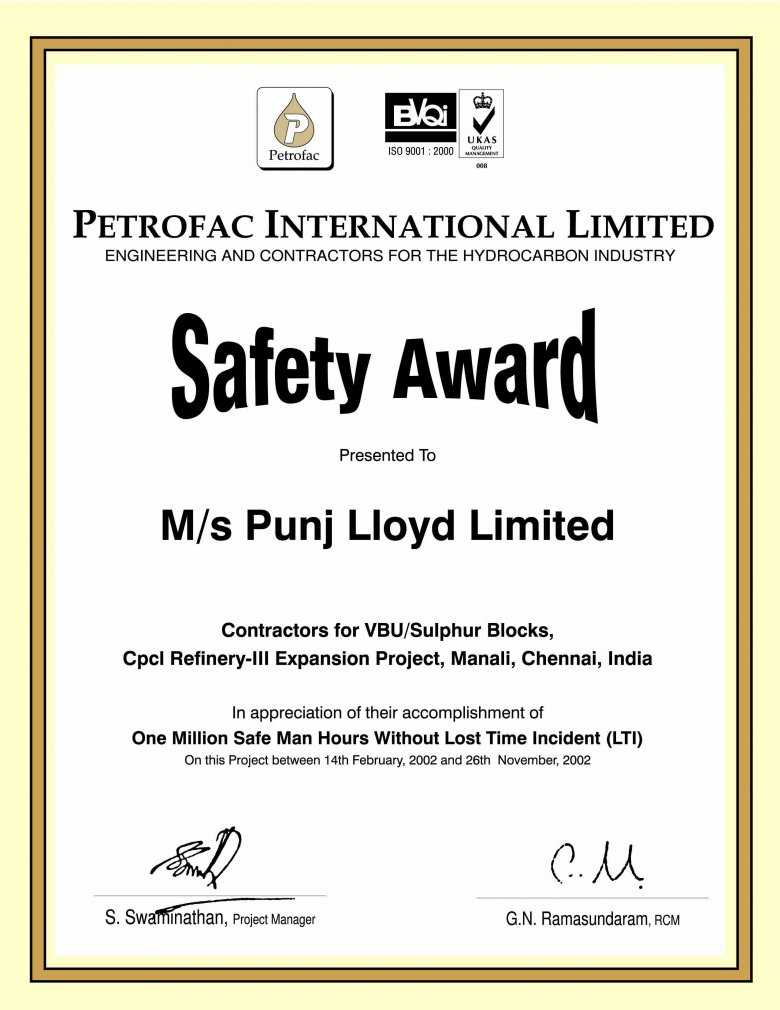 Hse Certificate Sample Safety Award Certificate Template – Diff Intended For Safety Recognition Certificate Template