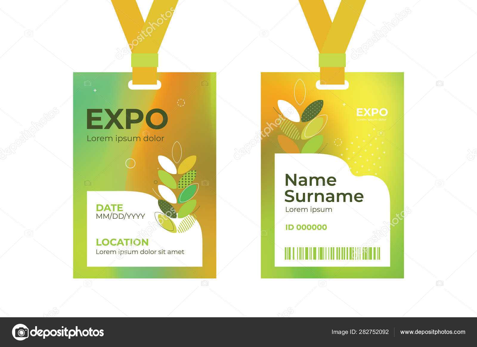 Id Card Expo Template — Stock Vector © Olgastrelnikova Within Conference Id Card Template