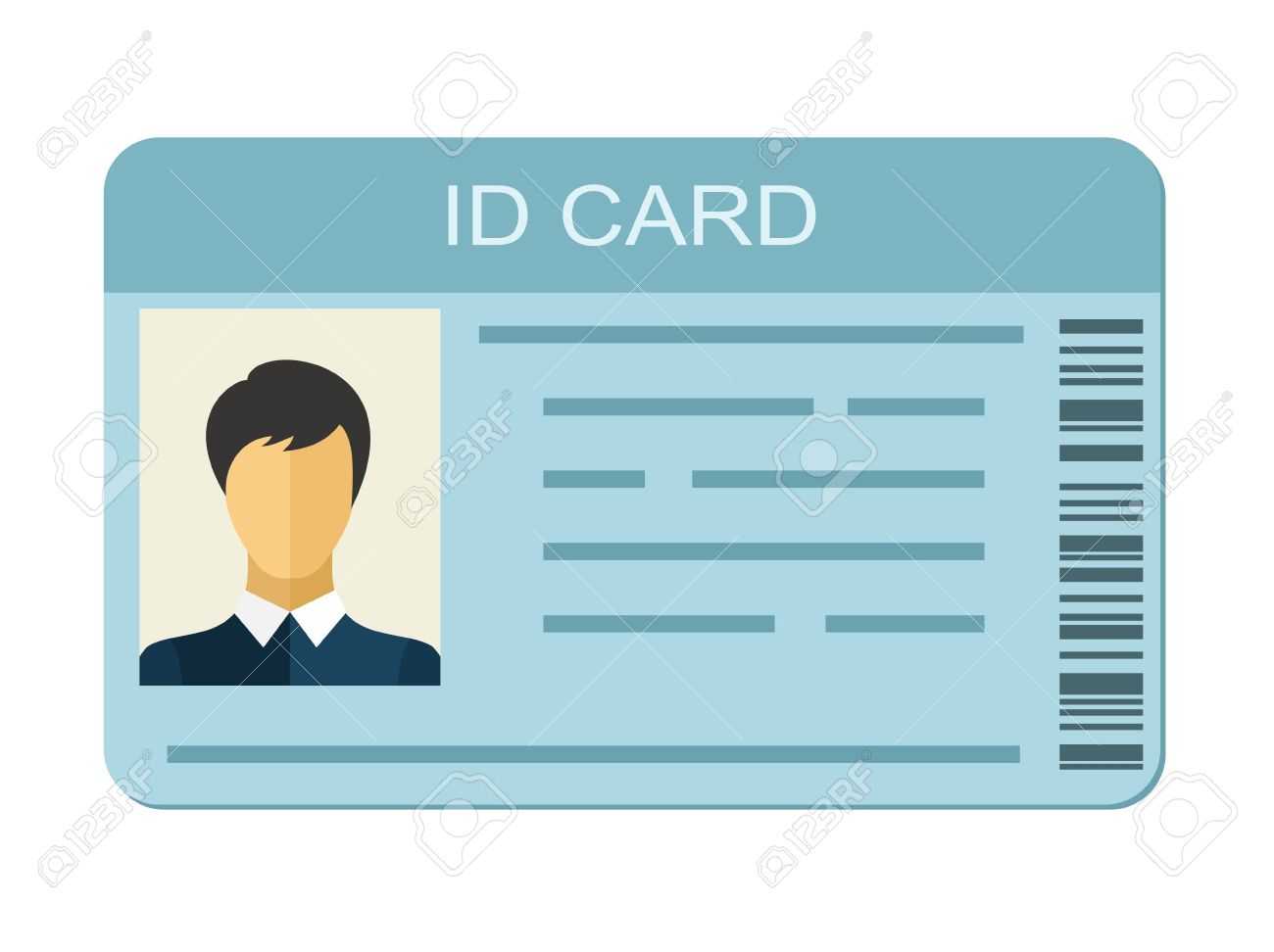 Id Card Isolated On White Background. Identification Card Icon For Personal Identification Card Template