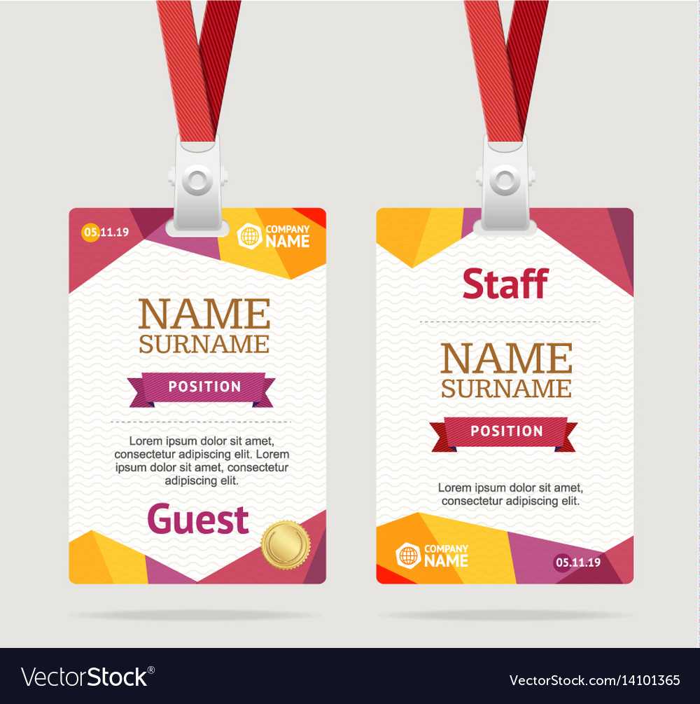 Id Card Template Plastic Badge Pertaining To Conference Id Card Template