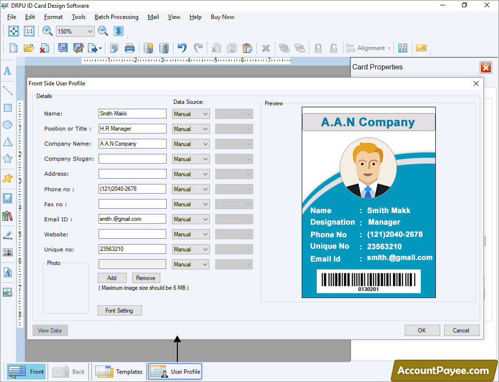 Identification Card Maker Free Student Employee Security In Faculty Id Card Template
